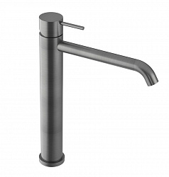 Высокий смеситель для раковины Oioli Micro MILT004RO/C97, без донного клапана, оружейная сталь