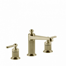 Gessi Venti20, смеситель для раковины 3 отверстия h15.6 см, с донным клапаном, 
цвет брашированная латунь PVD