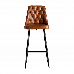 Барный стул Vical Dexter 31754, 46х50хh108 см, коричневая экокожа, ножки из стали, цвет черный матовый