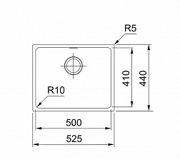 Franke Sirius SID 110-50, встраиваемая снизу кухонная мойка 52.5х44хh20 см, цвет оникс