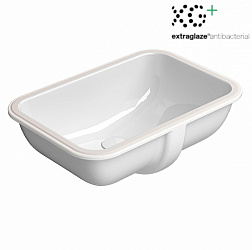 GSI Pura, встраиваемая снизу раковина 50х35хh20 см, Extraglaze, цвет белый глянцевый