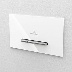 Клавиша смыва Villeroy&Boch ViConnect 922160RE, механическая, белый глянцевый/сталь