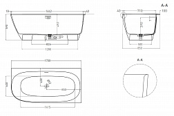 Salini Sofia Corner, ванна пристенная правая 170х85хh59 см, S-Stone, цвет белый матовый