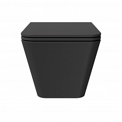 Alice Hide Square, подвесной безободковый унитаз 35x55 см (без сиденья), Aliglaze+, цвет черный матовый