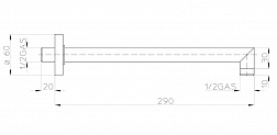 Bossini Apice, круглый верхний душ Ø28 см и кронштейн 38 см, цвет черный матовый