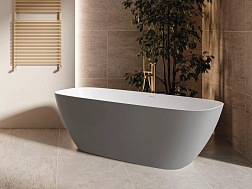 Treesse Brio, ванна отдельностоящая 170х72хh55 см, Solid Surface, цвет белый матовый
