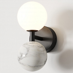 Aromas del Campo Dalt, бра A1280, Ø10 см, белый мрамор, цвет черный матовый