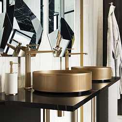 Gessi Venti20, высокий смеситель для раковины, без донного клапана, цвет брашированная бронза PVD
