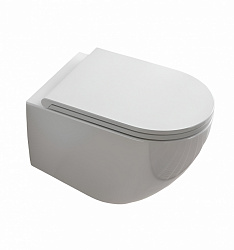 Унитаз Hidra Tour TUWR30SET/001, подвесной 35.5x52 см с сиденьем, HIDRAglaze, белый глянцевый