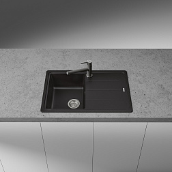 Franke Basic BFG 611C, встраиваемая сверху кухонная мойка 62х50хh20 см, 
цвет оникс