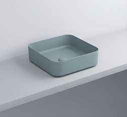 Раковина Cielo Shui Comfort SHCOLAQ40 PL, накладная 40х40 см, голубой матовый (Polvere)