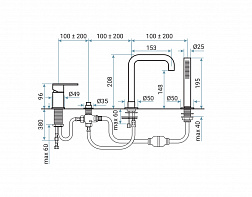 Cмеситель на борт ванны Emmevi Filobrass 85120/CR, на 4 отверстия, хром