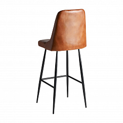 Барный стул Vical Dexter 31754, 46х50хh108 см, коричневая экокожа, ножки из стали, цвет черный матовый