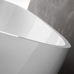 Treesse Carezza, ванна отдельностоящая 180х85хh52 см, Solid Surface, цвет белый глянцевый
