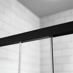 Radaway Idea KDD 100L, левая часть душевого угла 100 см, 
стекло прозрачное, профиль черный матовый