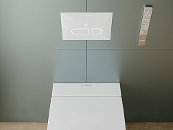 Duravit DuraSystem, панель смыва электронная, с подсветкой, 2 режима, цвет белый глянцевый