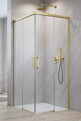 Radaway Idea KDD 70L, левая часть душевого угла 70 см, 
стекло прозрачное, профиль брашированное золото