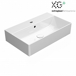 GSI Kube X, накладная/подвесная раковина 60х37хh16 см, Extraglaze, цвет белый глянцевый