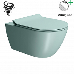 GSI Pura, подвесной безободковый унитаз 36х55 см (без сиденья), Swirlflush, Dualglaze, цвет Ghiaccio