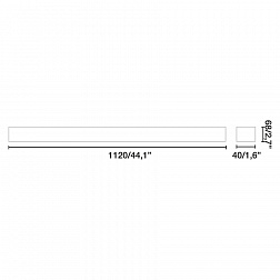 Серый потолочный светильник Via 112CM 34W 3000K