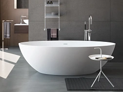 Treesse Carezza, ванна отдельностоящая 170х80хh52 см, Solid Surface, цвет белый матовый
