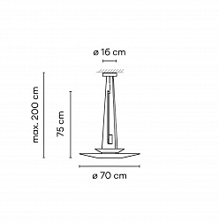 Подвесной светильник Vibia Flamingo 1540, Ø70 см, золото