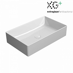 GSI Kube X, накладная прямоугольная раковина 60х37хh13 см, Extraglaze, 
цвет белый глянцевый